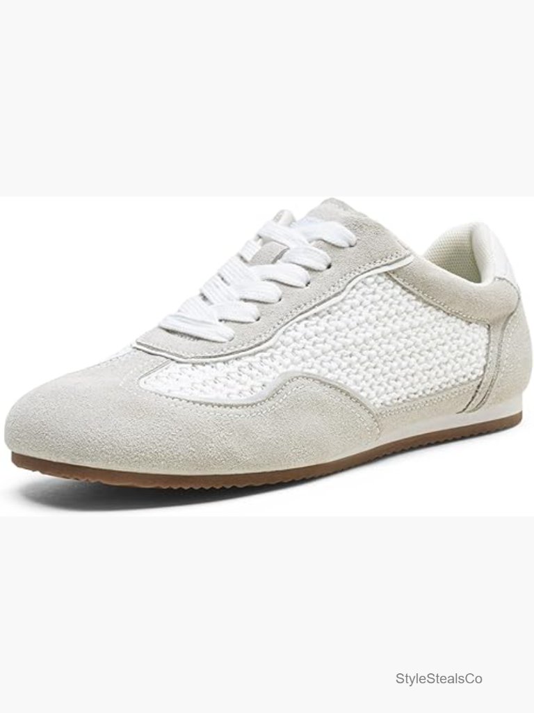 Retro Gat Sneakers Suede Raffia Fashion Trainers Removable Flap Square Toe